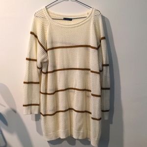 White and Gold size 1x Shein fall sweater